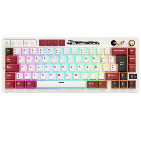 Teclado Gaming Royal Kludge RKM65 ISO-ES RGB Hot-Swappable Switch Cream Wireless Famicom