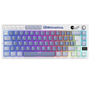 Teclado para Mac y Windows Royal Kludge RKM65 ISO-ES RGB Hot-Swappable Switch Cream Wireless Ocean Blue