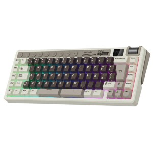 Teclado para Mac y Windows Royal Kludge RKM70 ISO-ES RGB Hot-Swappable Switch Cream Wireless Mokko Grey