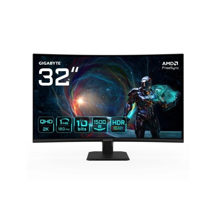 Monitor Gigabyte 31.5″ QHD 180Hz VA Curvo FreeSync HDR 1ms Eyesafe 2.0