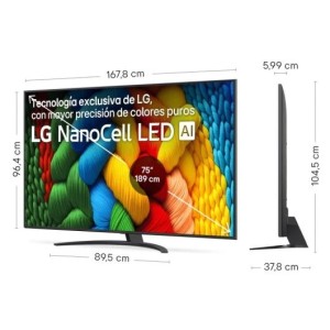 Televisor LG NanoCell AI 75NANO81A6A 190,5 cm (75") 4K Ultra HD Smart TV Wifi Negro