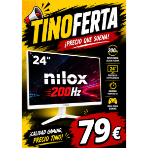 TINOFERTA Monitor Nilox NXM24FHD2001 23,8" FullHD 200Hz IPS 1ms Blanco HDMI DisplayPort