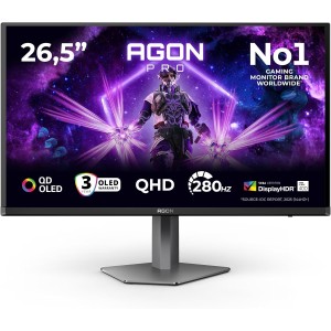 AOC Agon Pro AG276QZD2 Monitor 27 Pulgadas, 280Hz Panel QD-OLED, 0.03ms