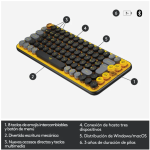 Logitech POP Keys Blast Teclado Mecánico Inalámbrico Switch Brown