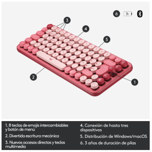 Logitech Pop Keys Heartbreaker Teclado Mecánico Inalámbrico