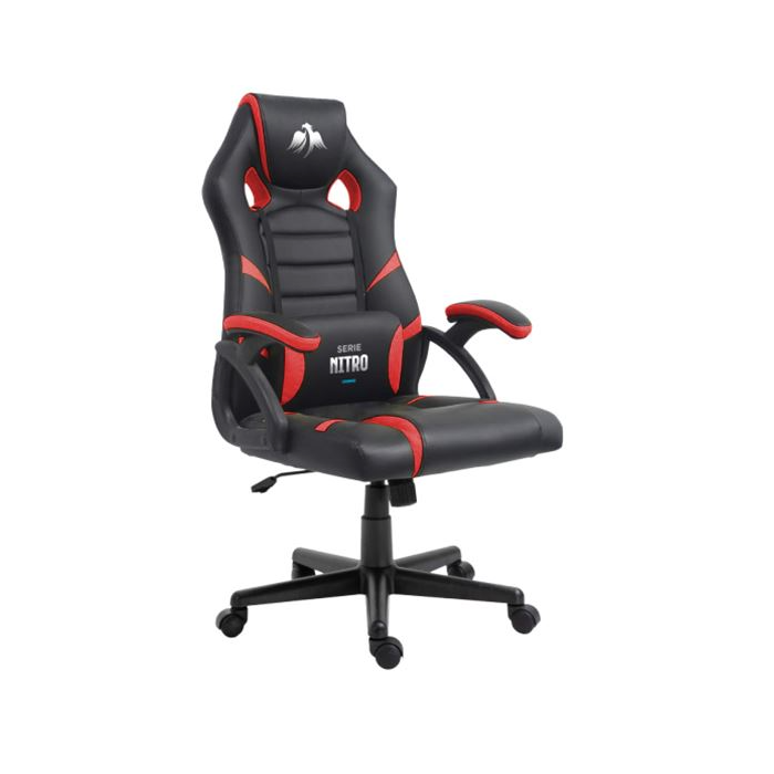 SILLA GAMING SERIE NITRO NEGRO/ROJO CROMAD