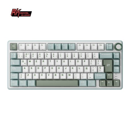 Teclado Royal Kludge RKR75 ISO-ES Hot-Swappable Switch Silver Speed Skycyan