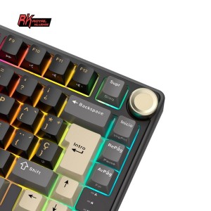 Teclado Royal Kludge R75 ISO-ES RGB Hot-Swappable Switch Silver Phantom