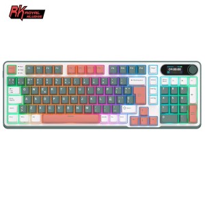 Teclado para Mac y Windows Royal Kludge RKS98 ISO-ES RGB Hot-Swappable Switch Chartreuse Wireless Camping