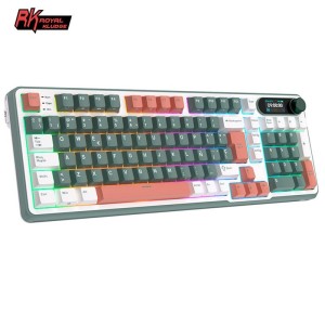 Teclado para Mac y Windows Royal Kludge RKS98 ISO-ES RGB Hot-Swappable Switch Chartreuse Wireless Camping