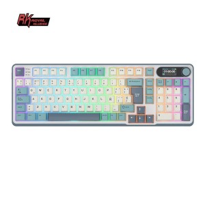 Teclado para Mac y Windows Royal Kludge RKS98 ISO-ES RGB Hot-Swappable Switch Chartreuse Wireless Light Cloud