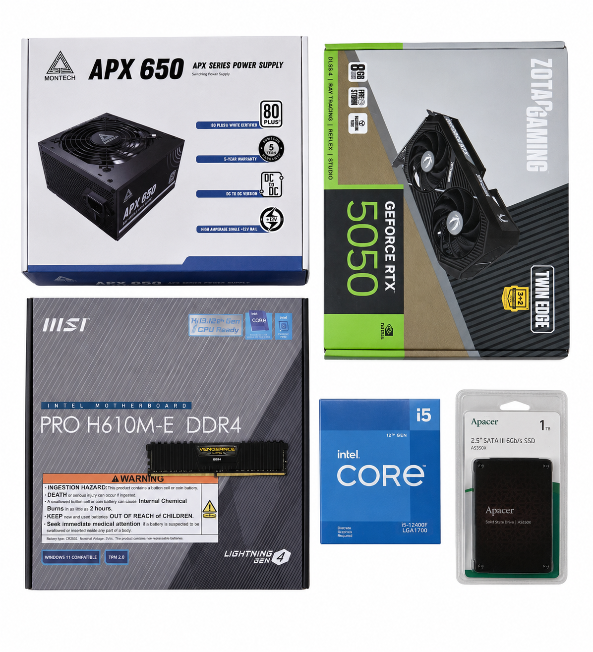 (11) Ordenador Gaming i5 12400f - 16 RAM - SSD 1T - RTX 5050 + Windows 11