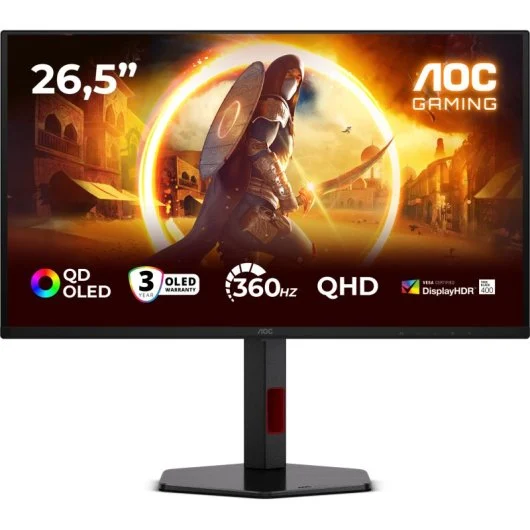 Monitor Gaming AOC Q27G4SDR 27" | QD-OLED QHD | 360Hz | 0,03ms | HDR True Black 400