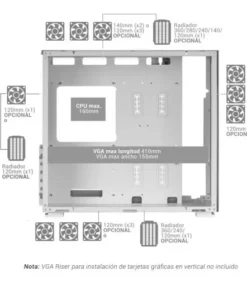Caja Gaming Mars Gaming MC-NOVA E-ATX XXL con Doble Cristal Templado - Imagen 2