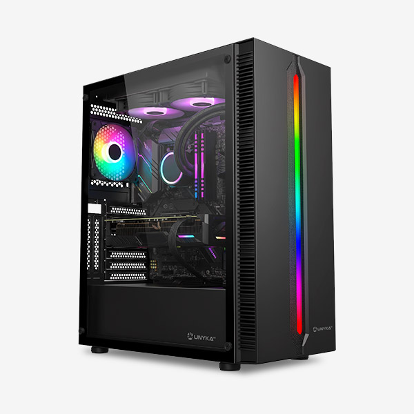 Caja Gaming UNYKAch Armor Lumina 205 Black | ARGB | Cristal Templado | ATX