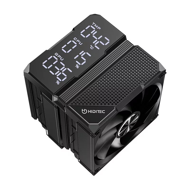Disipador CPU Hiditec DC40 PRO | Doble Torre | Display RGB | 2x120 mm PWM | 270 W
