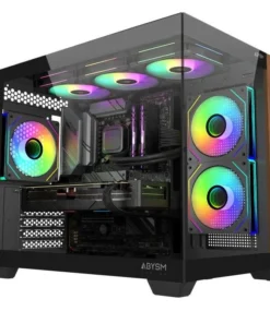 Abysm Danube Sava Nature 285C Negra – Caja Micro-ATX con Madera, Cristal Templado y ARGB - Imagen 4