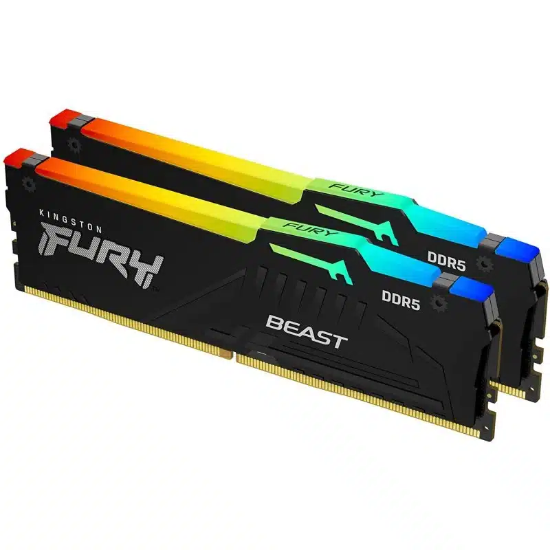 Memoria RAM Kingston FURY Beast RGB DDR5 16GB 5200MHz CL40 Kit 2x8GB Negro