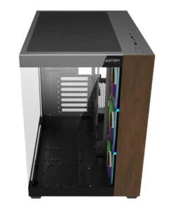 Abysm Danube Sava Nature 285C Negra – Caja Micro-ATX con Madera, Cristal Templado y ARGB - Imagen 3