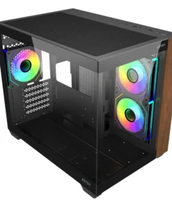 Abysm Danube Sava Nature 285C Negra – Caja Micro-ATX con Madera, Cristal Templado y ARGB - Imagen 2