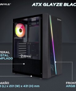 Alternative view of UNYKAch Glayze Caja PC ATX Negra RGB Cristal Templado USB 3.0