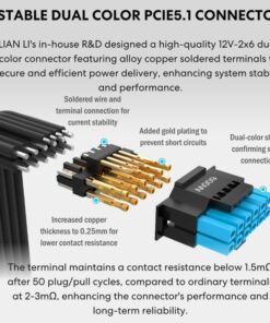 Lian Li EDGE Gold EG1000G ATX 3.1 PCIe 5.1 1000W 80 Plus Gold Modular - Imagen 3