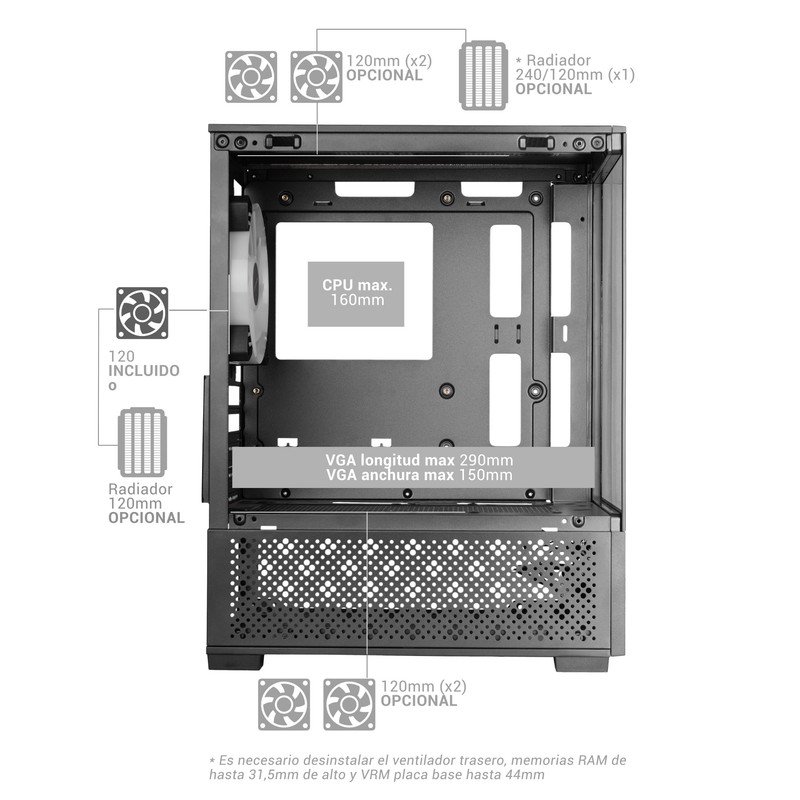 Mars Gaming MC-SE2 Mini Tower Negro - Imagen 3